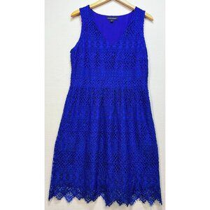 Banana Republic Womens Party Lace Shift Dress Size 12 Royal Blue Sleeveless